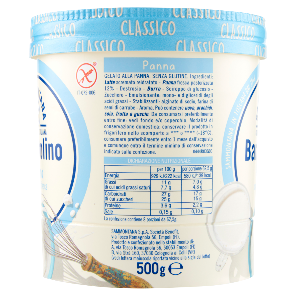 Sammontana Barattolino Classico Panna 500 g