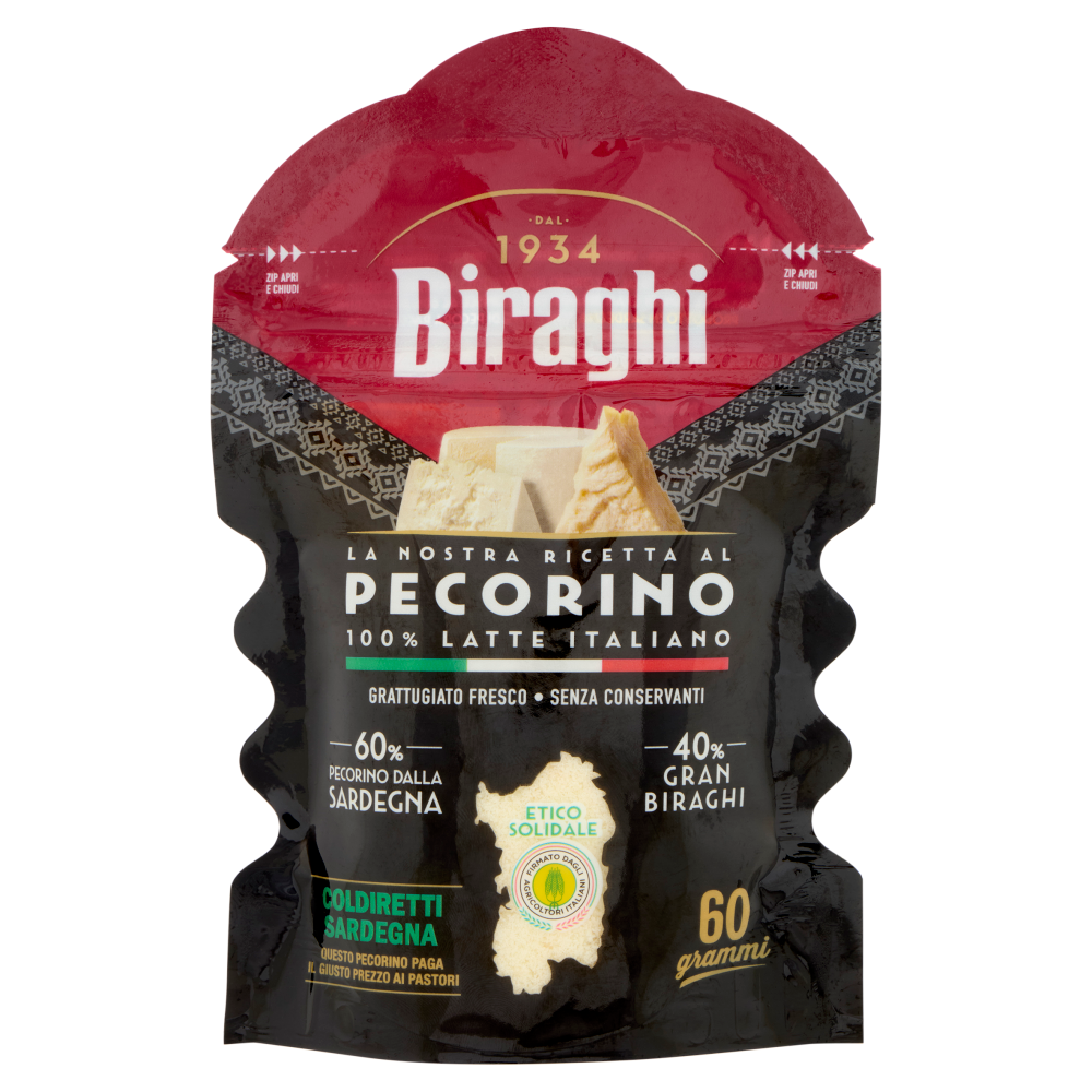 Biraghi la Nostra Ricetta al Pecorino Grattugiato Fresco 60 g