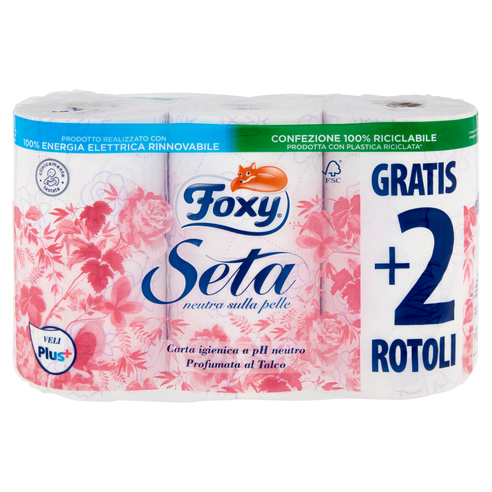 Foxy Seta Carta igienica 2 veli decorata 4+2 maxi rotoli