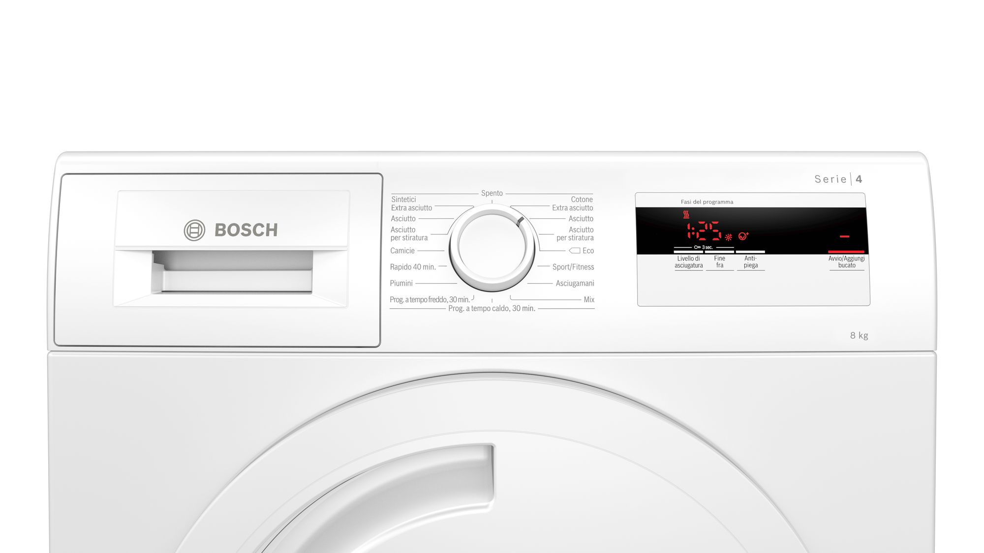 Bosch Serie 4 WTH83008II Asciugatrice a pompa di calore 8 kg Bianco