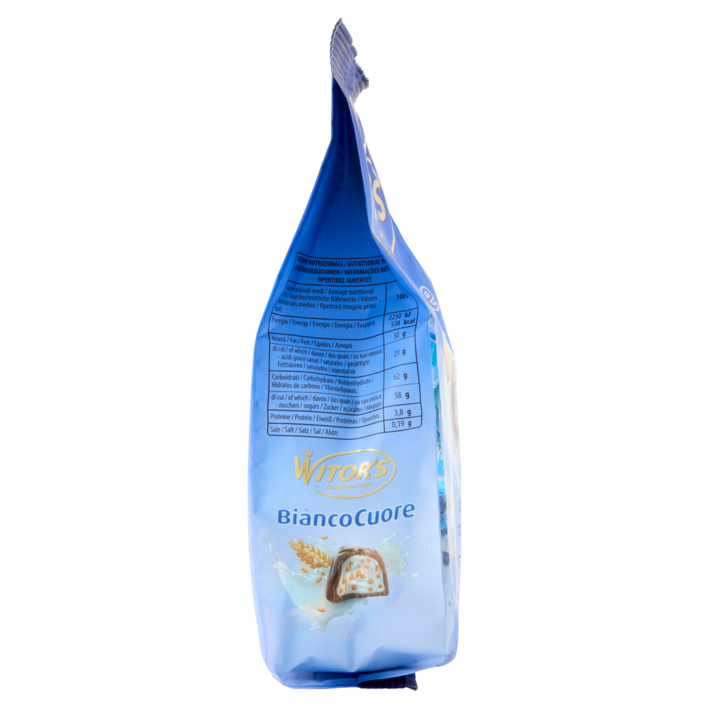 Witor's Bianco Cuore Cioccolato al Latte con Cereali al Cacao 200 g