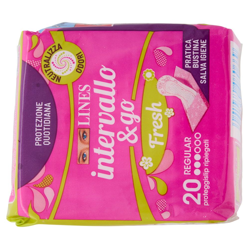 Lines intervallo & go Fresh Regular proteggislip ripiegati 20 pz