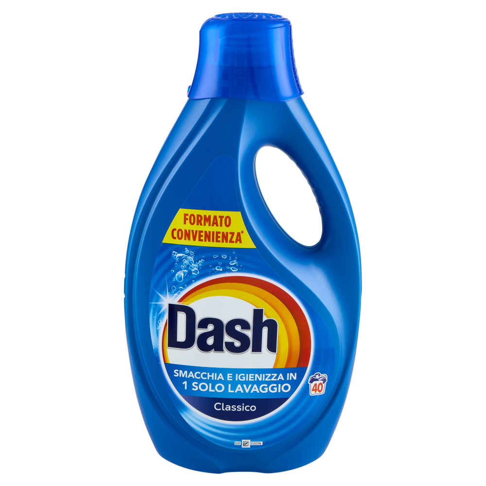 Dash Detersivo Liquido Lavatrice, Classico, 40 Lavaggi 1800 ml
