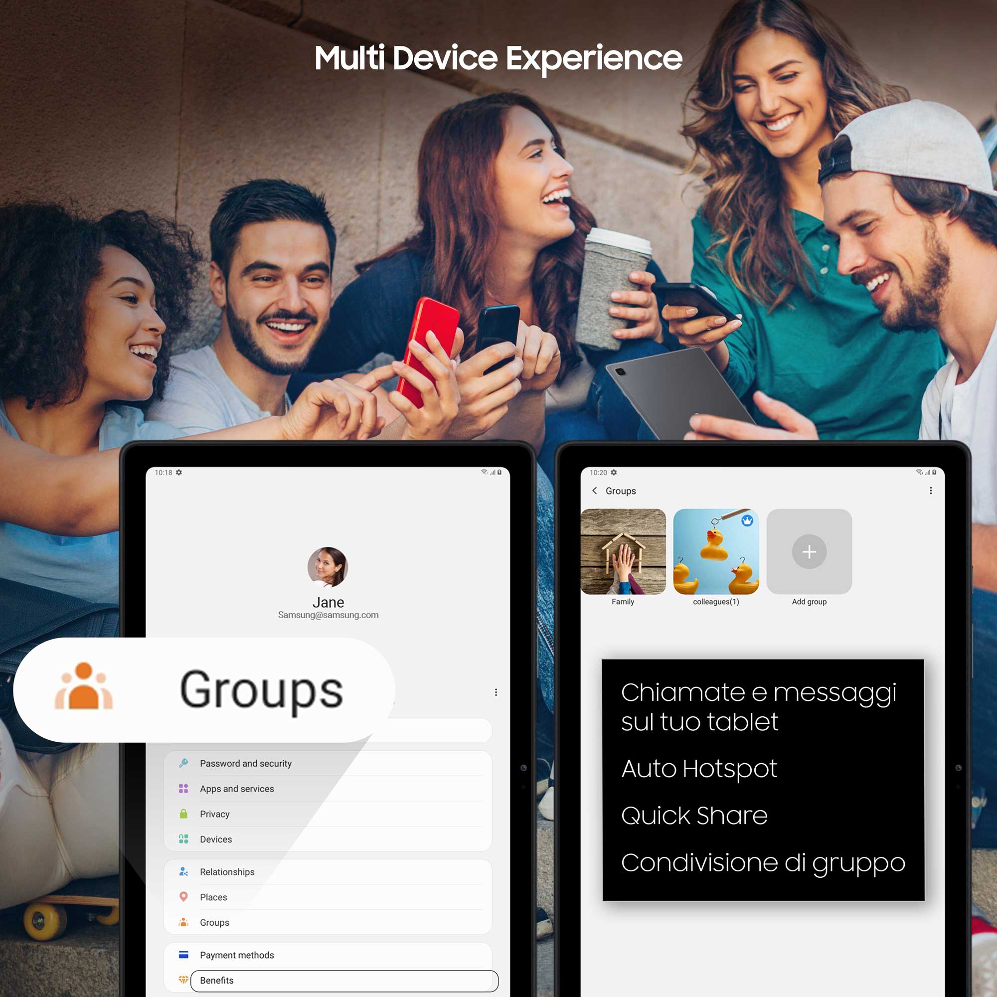 Samsung Galaxy Tab A7 Tablet, Display 10.4" TFT, 32GB Espandibili fino a 1TB, RAM 3GB, Batteria 7.040 mAh, LTE, Android 10, Fotocamera posteriore 8 MP, Dark Gray