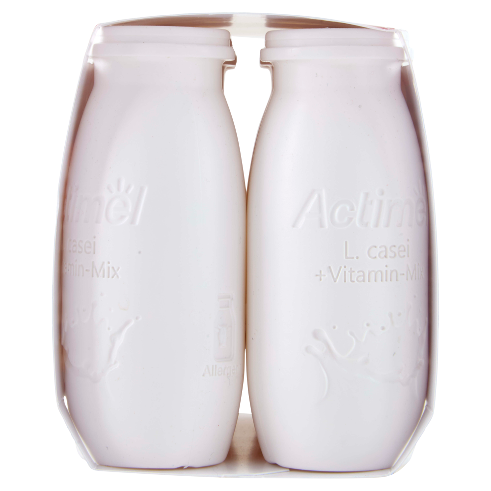 ACTIMEL Tripla Azione, Yogurt da Bere con Vit D e C e Magnesio, gusto Fragola&Melograno,6x100g