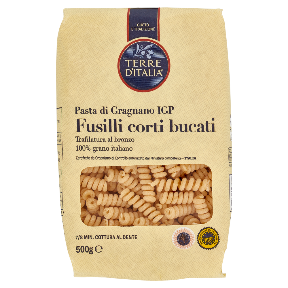 Terre d'Italia Pasta di Gragnano IGP Fusilli corti bucati 500 g