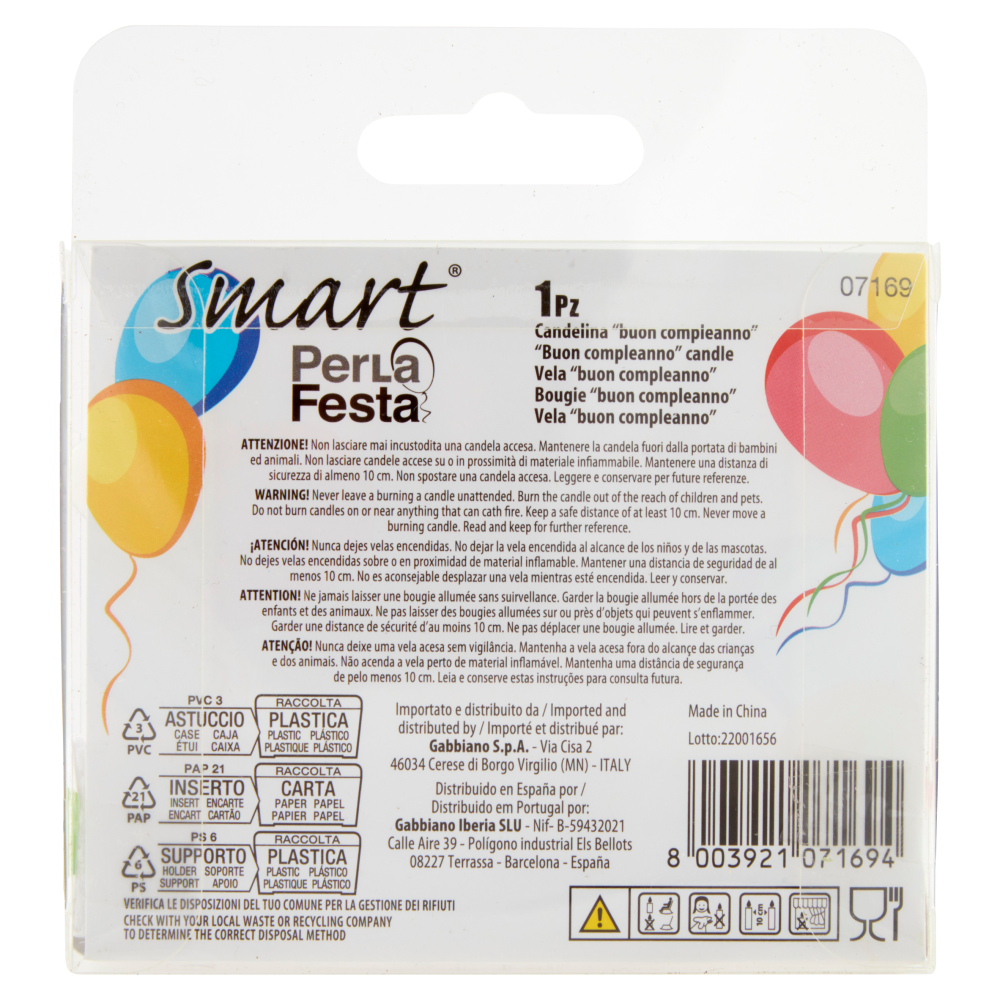 Smart PerLa Festa Candeline Buon Compleanno 1 pz