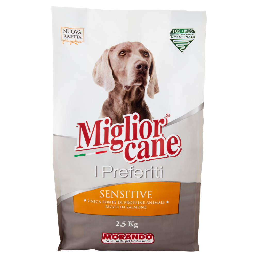Migliorcane I Preferiti Sensitive Unica Fonte di Proteine Animali Ricco in Salmone 2,5 kg