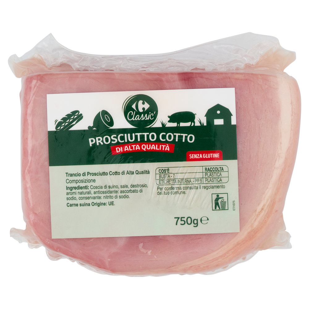 Carrefour Classic Prosciutto Cotto di Alta Qualità 750 g