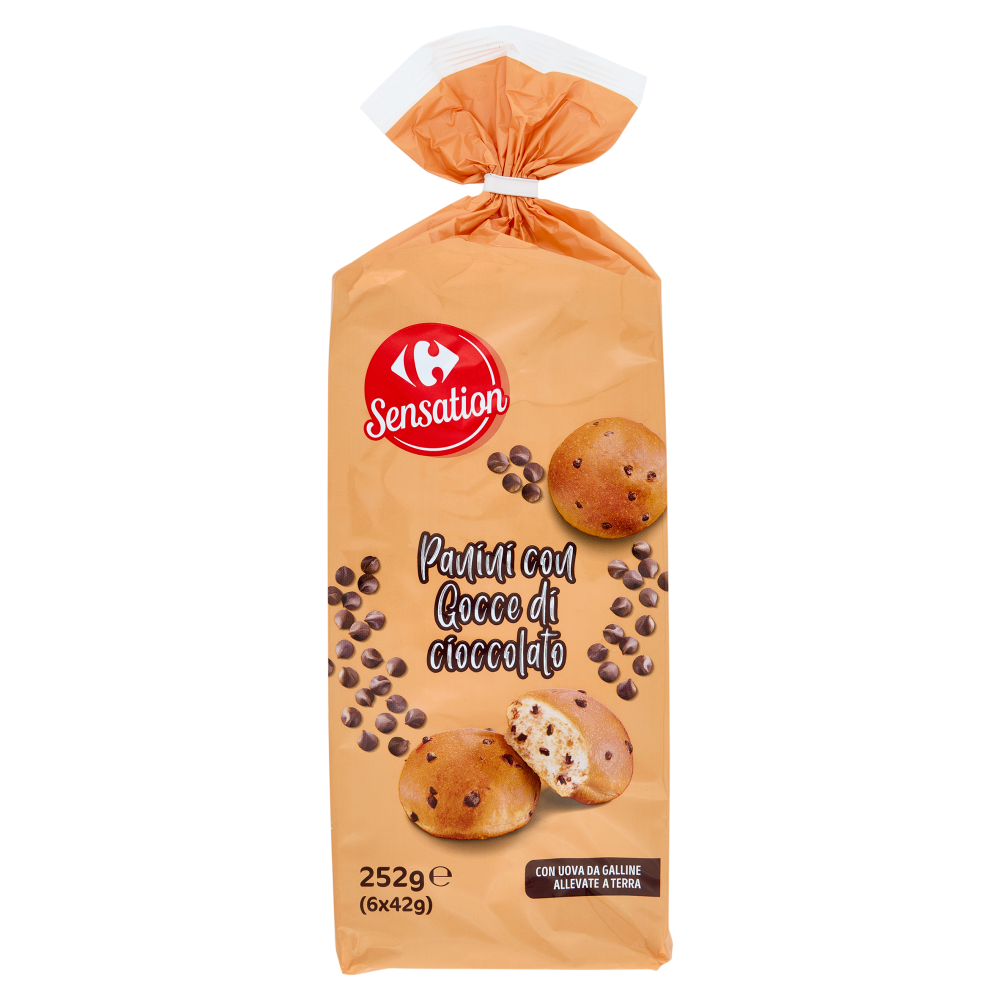 Carrefour Sensation Panini con Gocce di cioccolato 6 x 42 g