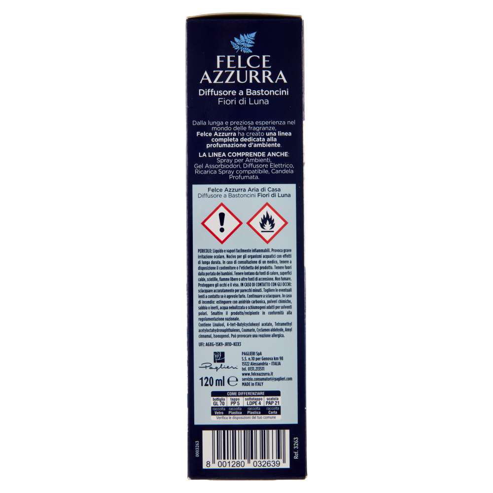 Felce Azzurra Aria di Casa Fiori di Luna Diffusore a Bastoncini 120 ml