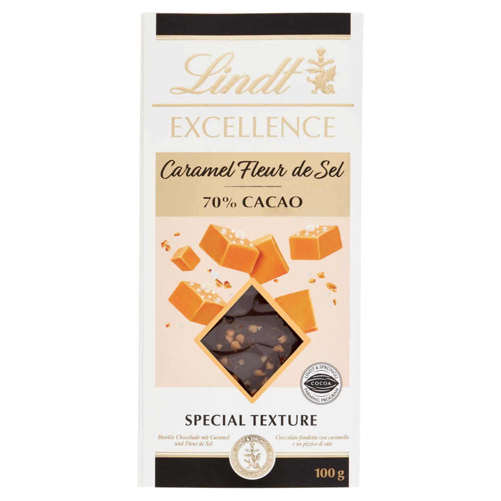 Lindt Excellence Caramel Fleur de Sel 70 Cacao Noir 100 g Carrefour