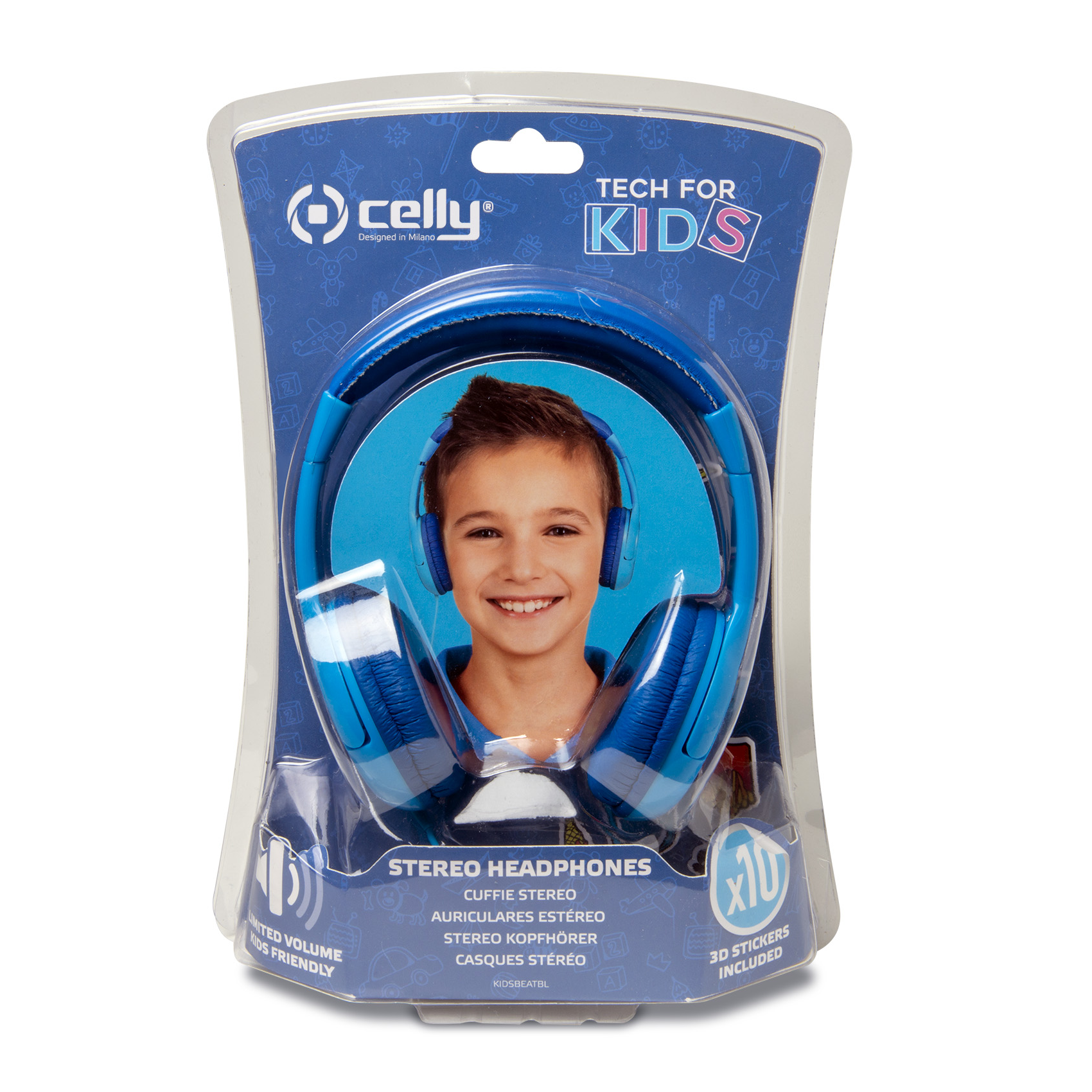 Celly KidsBeat Cuffie Cablato A Padiglione Blu