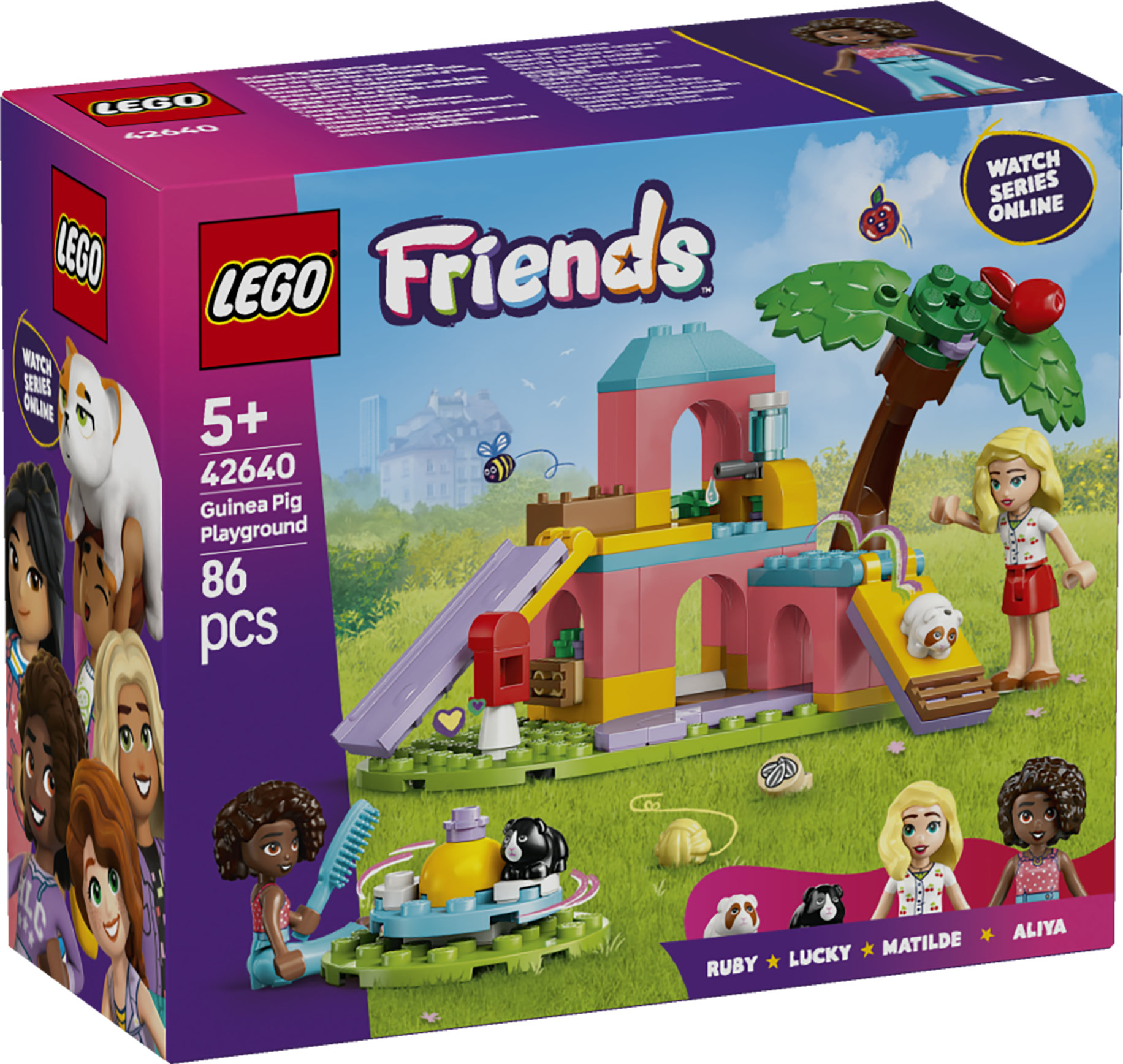 LEGO Friends 42640 Il Parco Giochi dei Porcellini d&rsquo;India, Gioco di Ruolo Bambine e Bambini 5+, Giocattolo Cura degli Animali