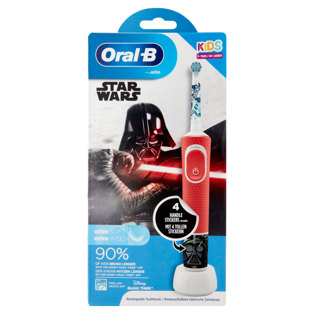 Oral-B Spazzolino Elettrico Denti Ricaricabile Vitality per Bambini Disney StarWars - Kids +3 anni