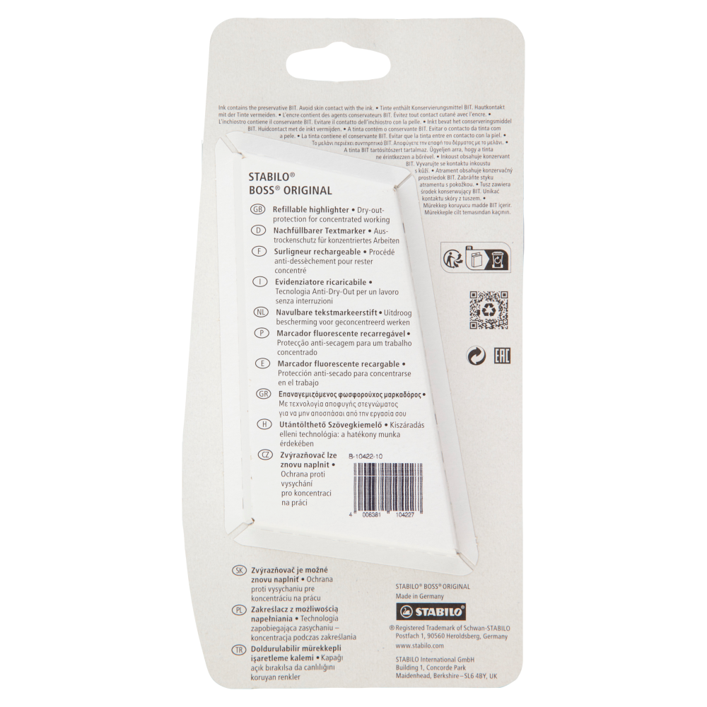 STABILO Boss Original evidenziatore giallo - blister da 2 pz. 