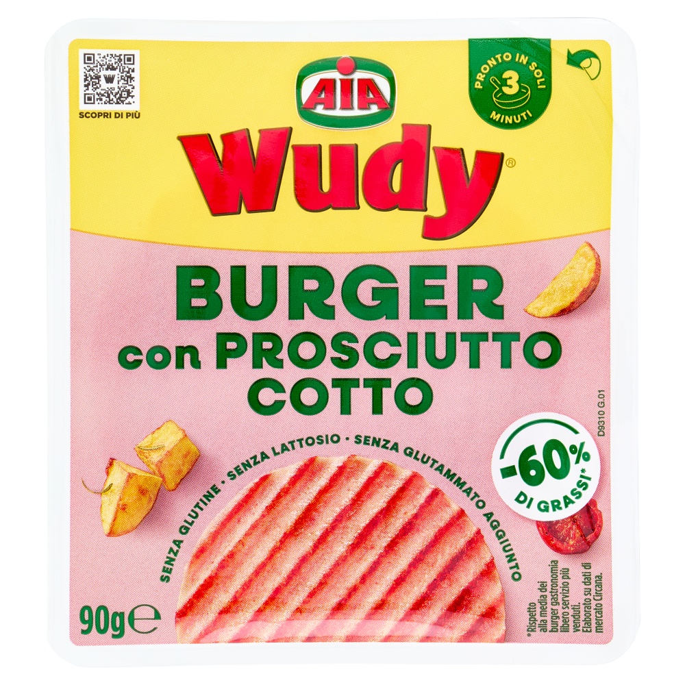 Aia Wudy Burger con Prosciutto Cotto 90 g