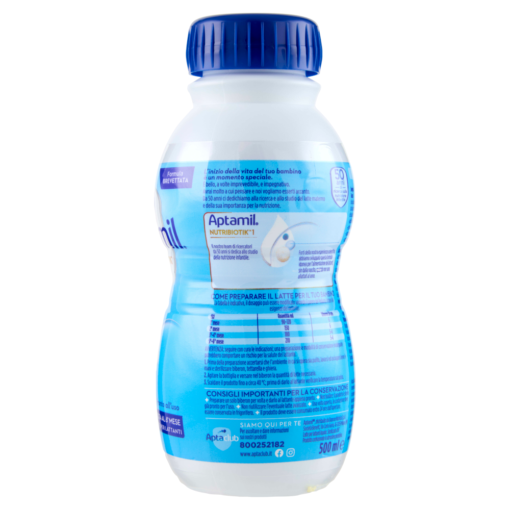 APTAMIL Nutribiotik 1 - Latte per Lattanti Liquido, dalla nascita al 6° mese, 500ml