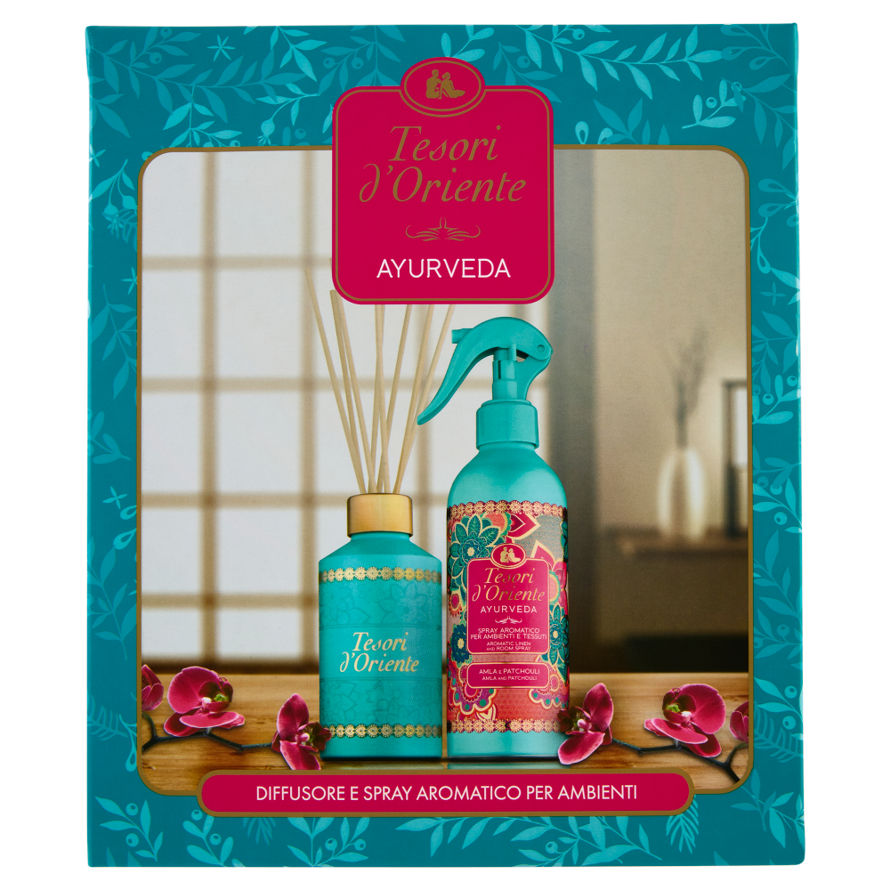 Tesori d'Oriente Ayurveda Diffusore e Spray Aromatico per Ambienti 200 ml + 250 ml