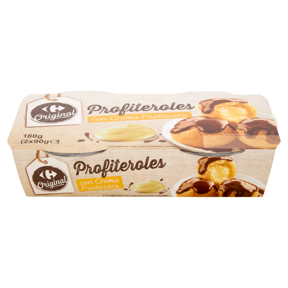 Carrefour Original Profiteroles con Crema Pasticcera 2 x 90 g