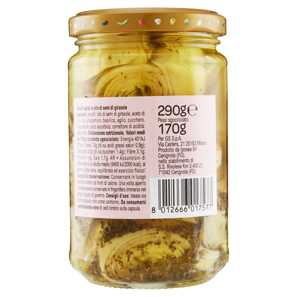 Carrefour Sottolio Carciofi alla Villanella in olio di semi di girasole 290 g