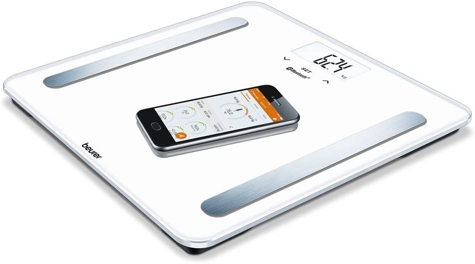 Beurer BF 600 Pure White Bilancia Diagnostica con Connettivita Bluetooth, bianco, lcd