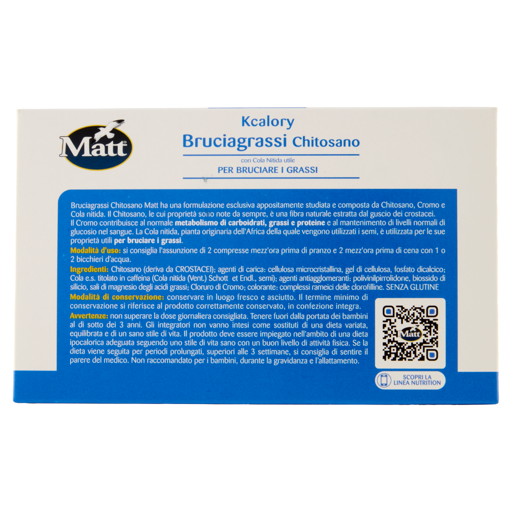Matt Nutrition Kcalory Bruciagrassi Chitosano 40 compresse 36 g