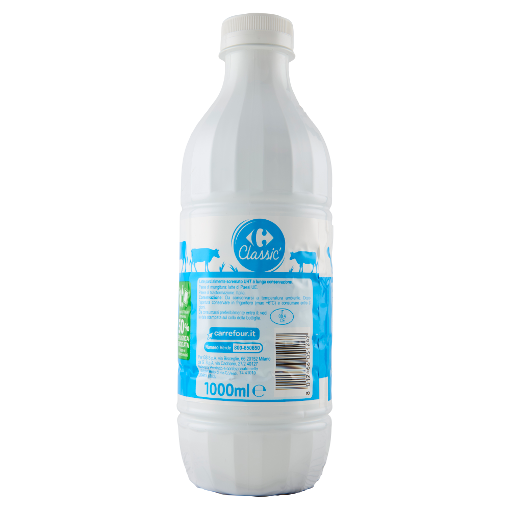 Carrefour Classic Latte UHT Parzialmente Scremato 1000 ml