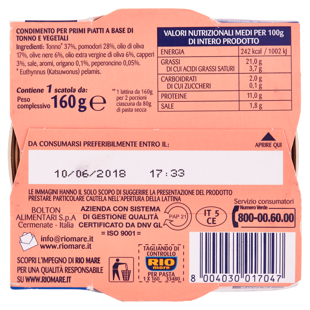 Rio Mare PerPasta alla Puttanesca 160 g