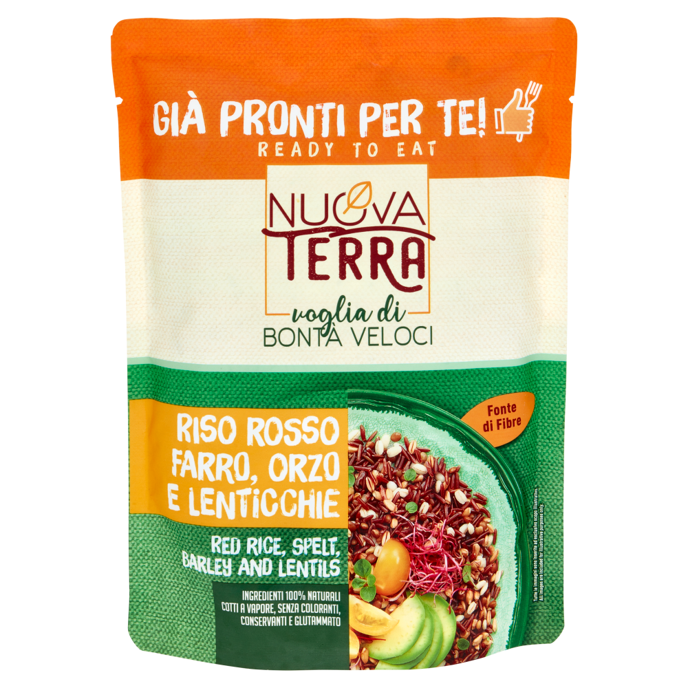 Nuova Terra Già Pronti per Te! Riso Rosso Farro, Orzo e Lenticchie 250 g