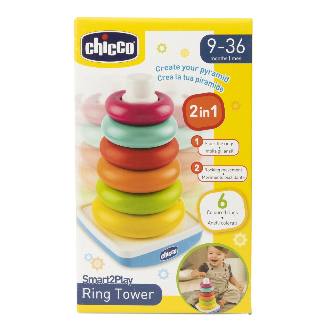 Chicco Gioco 2 In 1 Torre Degli Anelli