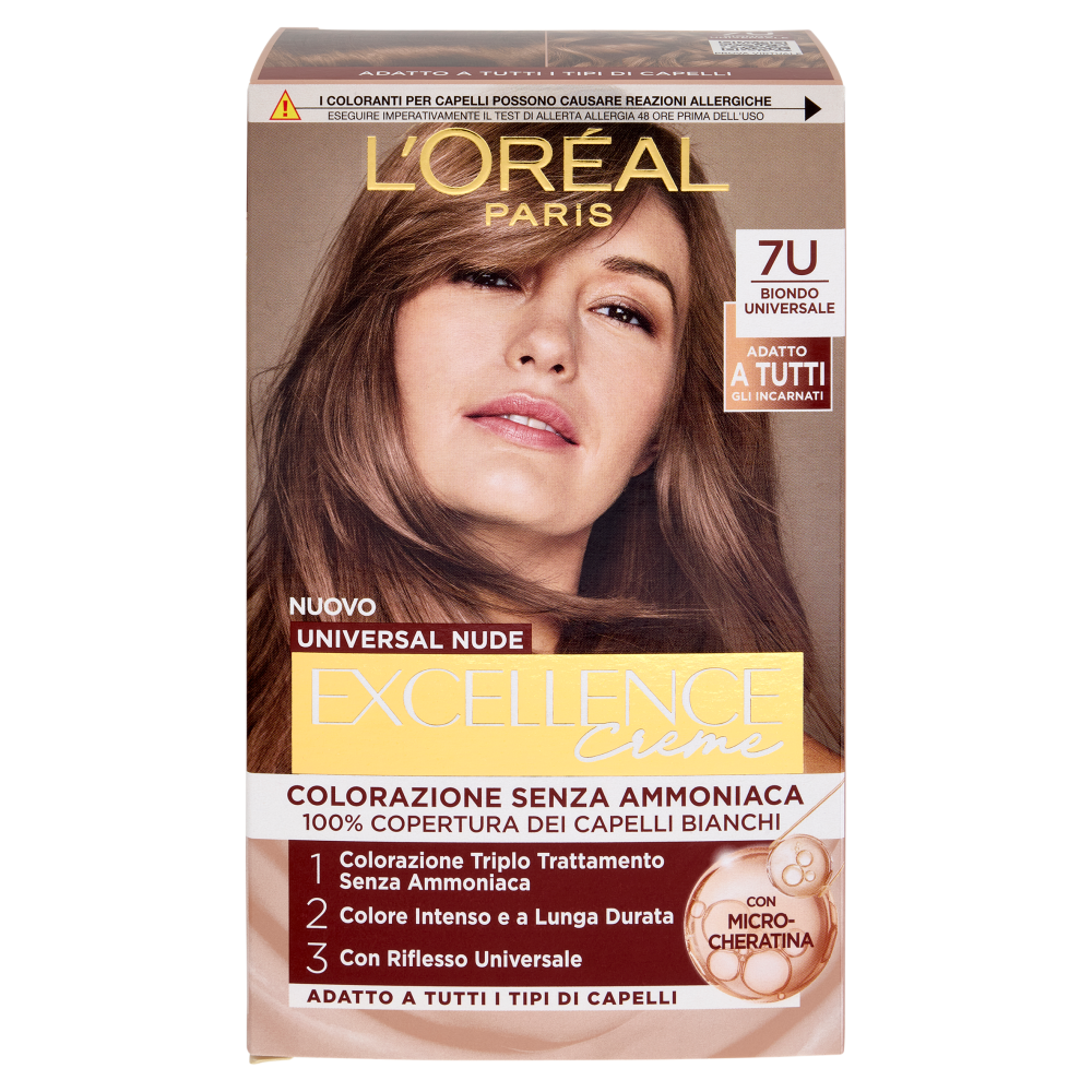 L'Oréal Paris Excellence Creme Universal Nude Colorazione Senza Ammoniaca 7U Biondo Universale