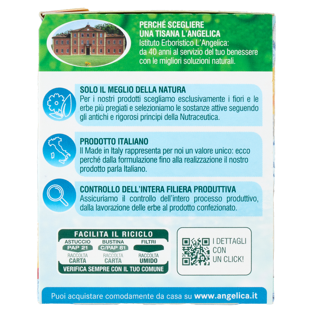 L'Angelica Tisana Fredda Beauty Detox con Collagene Pesca e Cocco 18 Filtri 32,4 g