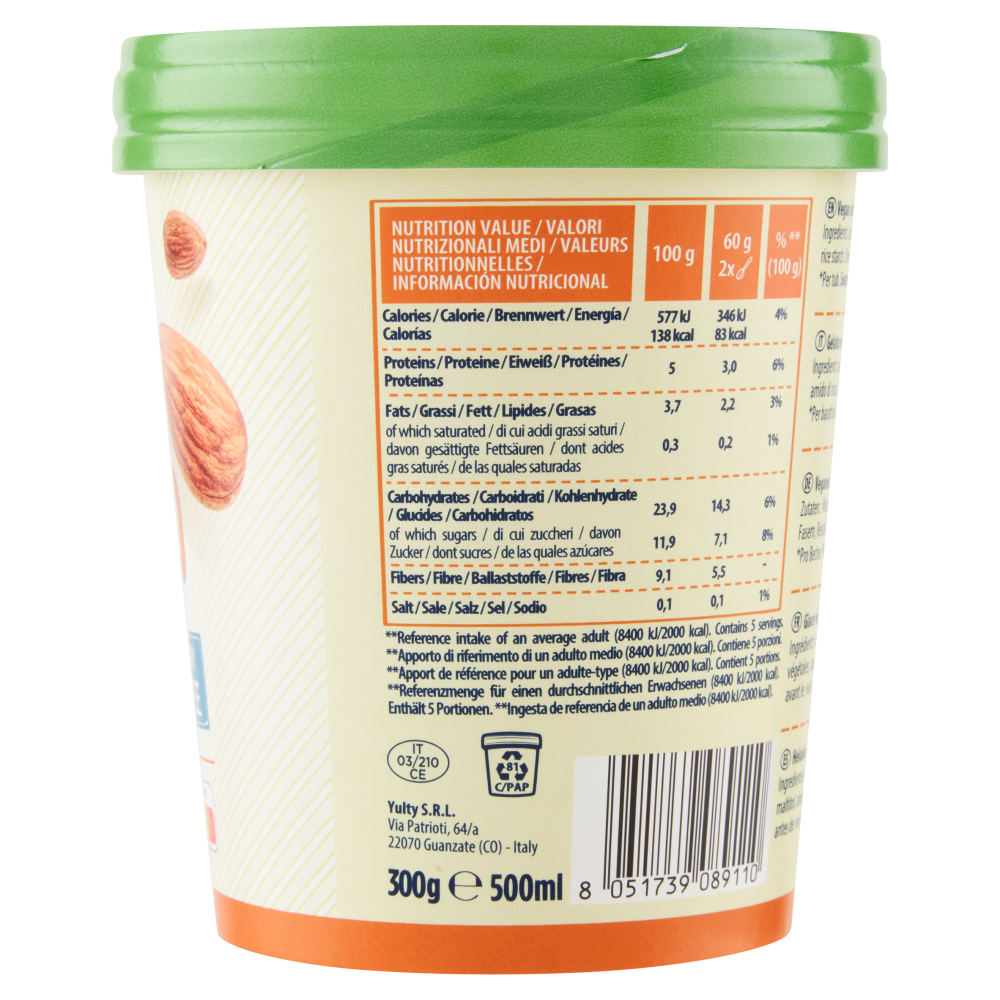 Yulty Vegan Almond Artisanal Gelato 300 g