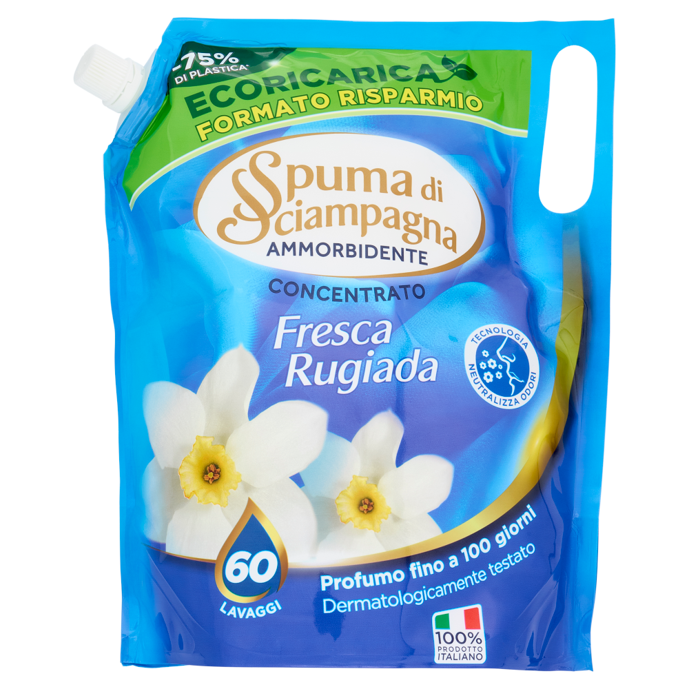 Spuma di Sciampagna Ammorbidente Concentrato Fresca Rugiada Ecoricarica 1200 ml