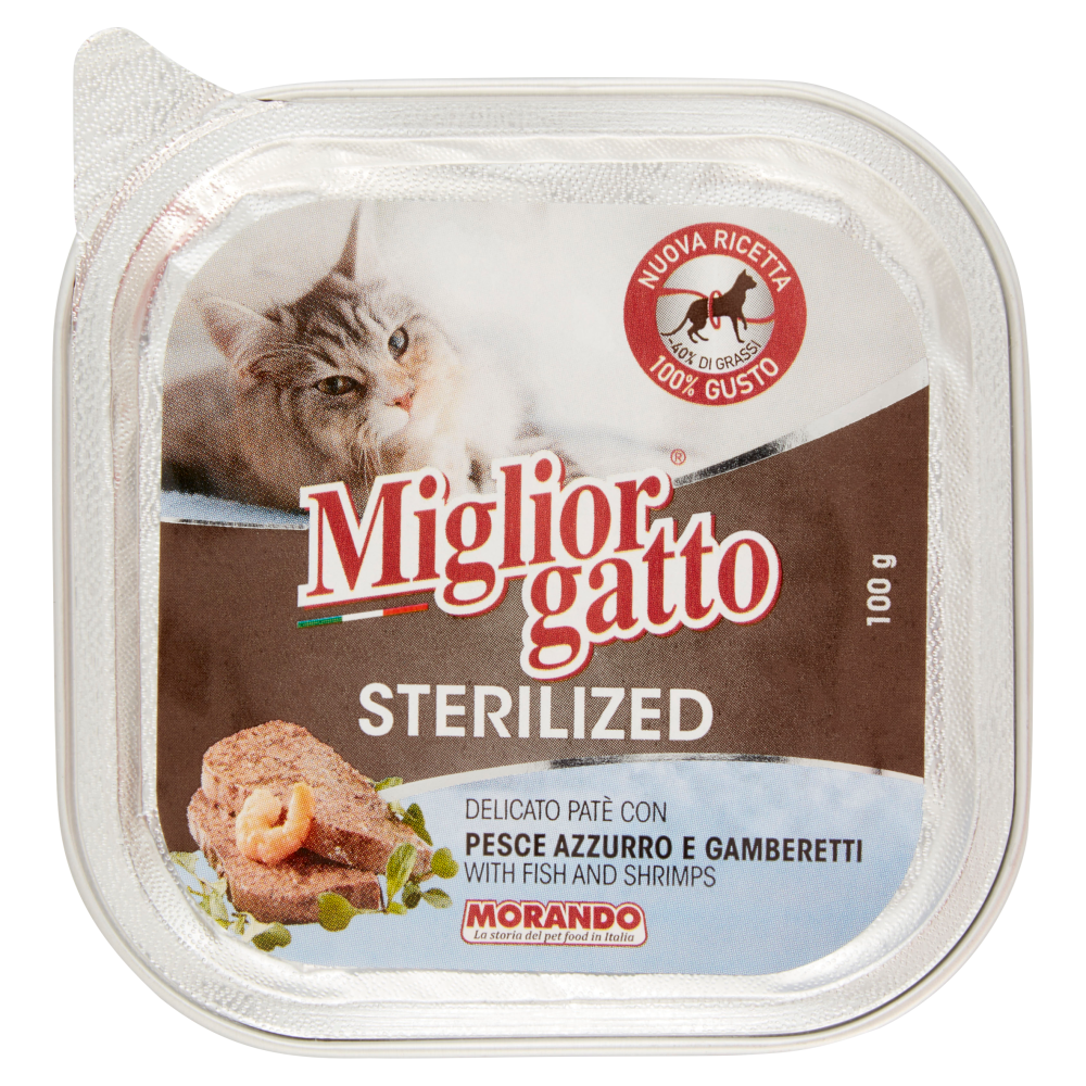 Migliorgatto Sterilized Delicato Patè con Pesce Azzurro e Gamberetti 100 g