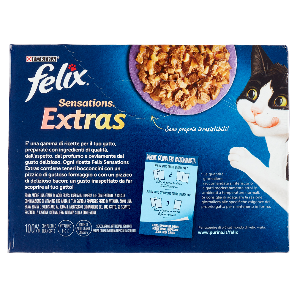 FELIX Sensations Extras Selezioni Saporite in Gelatina (Tacchino, Manzo, Salmone, Tonno) 10 x 85 g