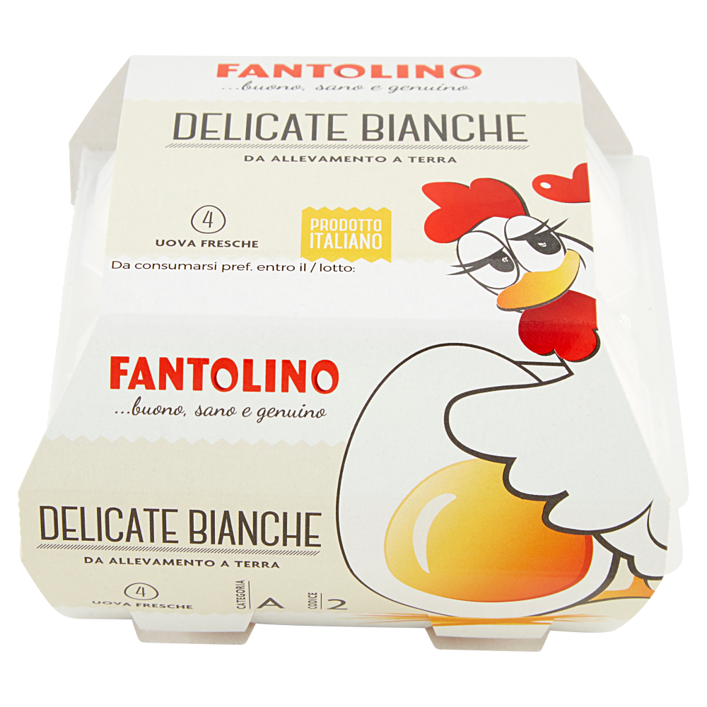 Fantolino Delicate Bianche 4 Uova Fresche da Allevamento a Terra 220 g