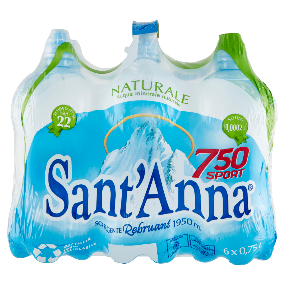 Sant'Anna 750 Sport Naturale Sorgente Rebruant Vinadio 6 x 0,75 L