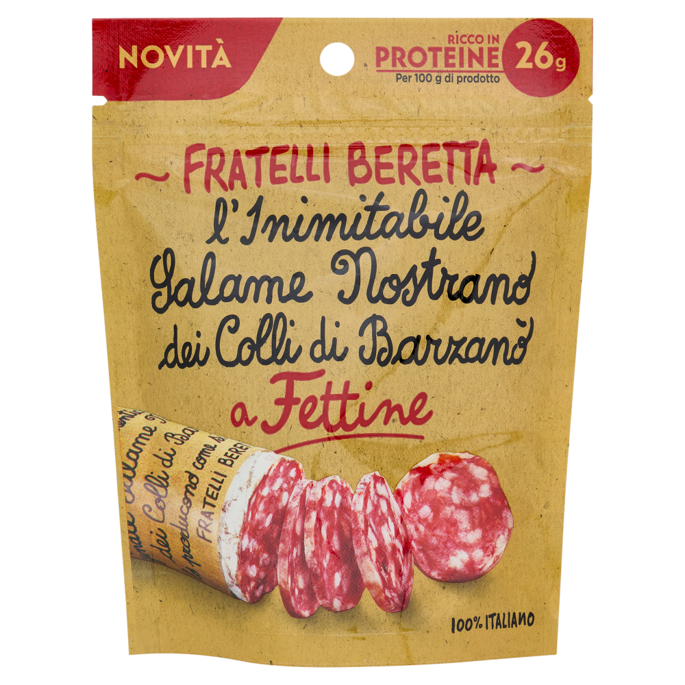 Fratelli Beretta l'Inimitabile Salame Nostrano dei Colli di Barzan&ograve; a Fettine 70 g