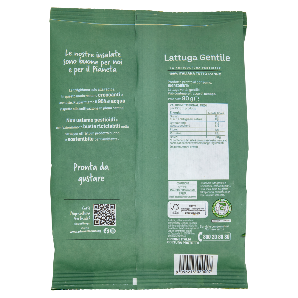 Planet Farms Frescaah Lattuga Gentile 80 g