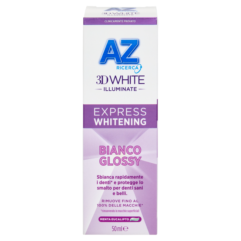 AZ Ricerca Dentifricio 3D White Illuminate Express Whitening Bianco Glossy 50 ml