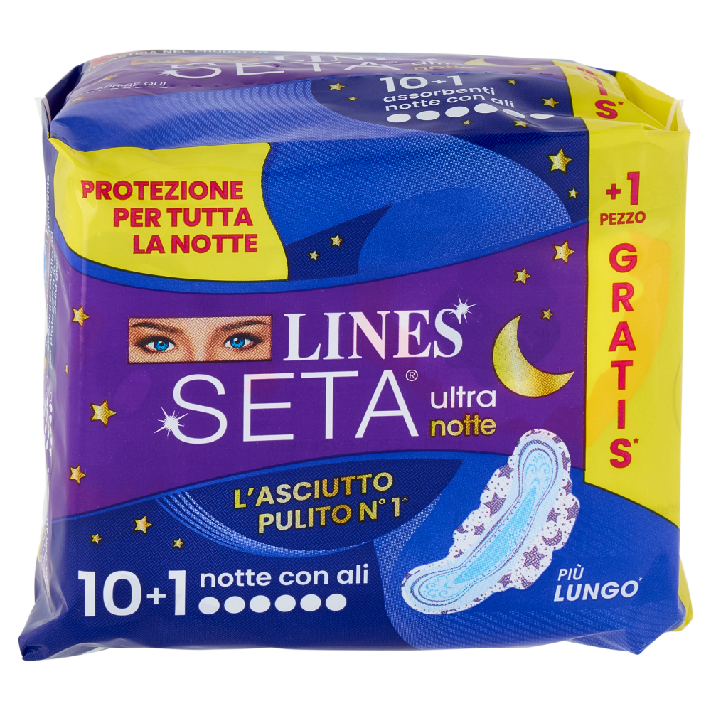 Lines Seta ultra notte con ali 10 + 1 pz
