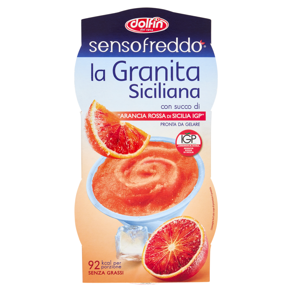 dolfin sensofreddo la Granita Siciliana con succo di "Arancia Rossa di Sicilia IGP" 2 x 100 ml