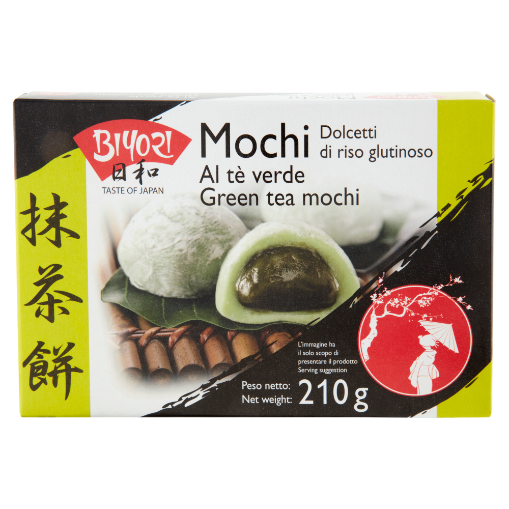 Biyori Mochi Dolcetti di riso glutinoso al tè verde 6 x 35 g