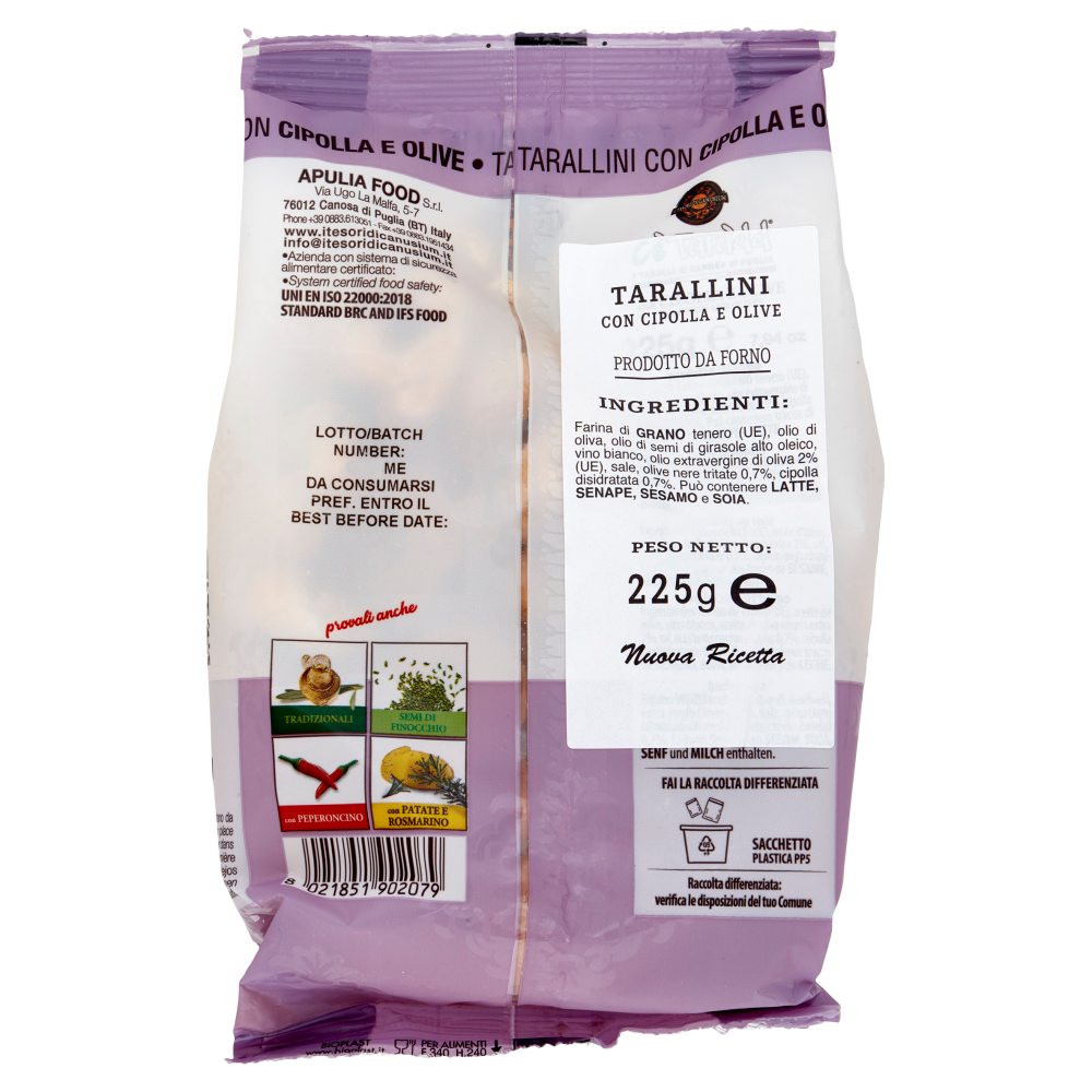 Cè Taràdd i Taralli di Canosa di Puglia con Cipolle e Olive 225 g