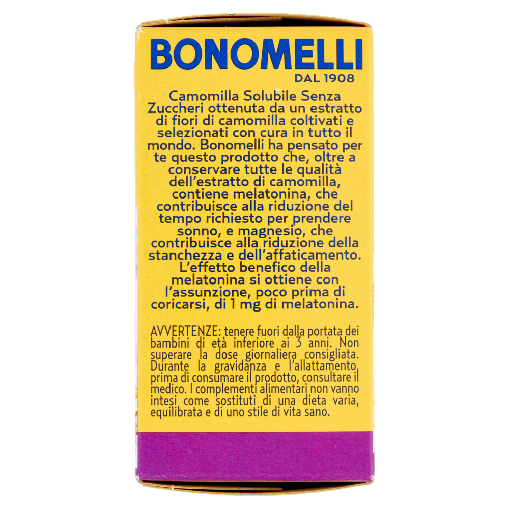 Bonomelli Estratto di Camomilla Solubile con Melatonina e con Magnesio Senza Zuccheri 16 x 4,5 g