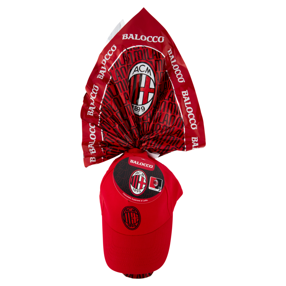Balocco Uovo di Cioccolato Superiore al Latte Milan + gadget esterno (cappellino) 320 g
