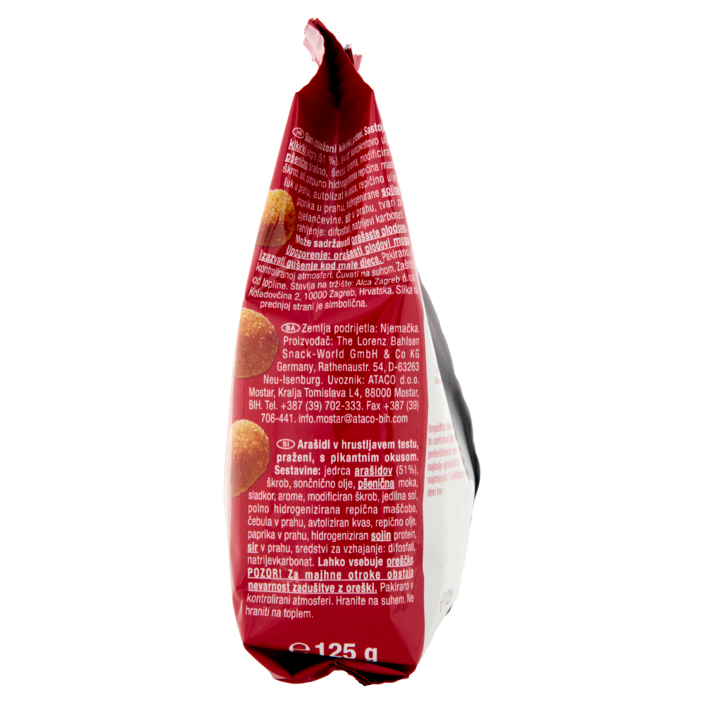 Lorenz Nic Nac's Arachidi sgusciate tostate ricoperte da un croccante guscio piccante 125 g