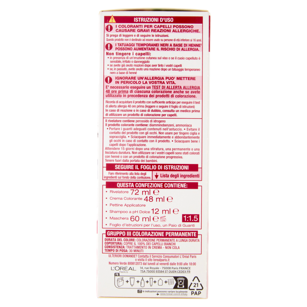 L'Oréal Paris Excellence Creme Colorazione Triplo Trattamento, Castano Mogano Ghiaccio 4.15